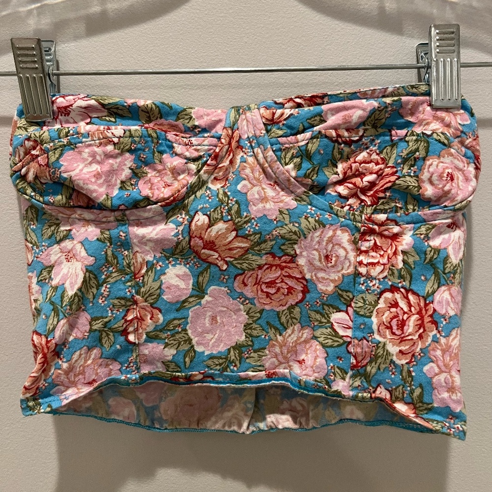 Floral Strapless Top